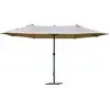 Image de Outsunny Parasol de jardin XXL avec pied en croix parasol grande taille 4,6L x 2,7l x 2,4H cm ouverture fermeture manivelle acier polyester haute densit caf