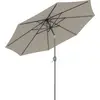 Image de Outsunny Parasol de jardin extrieur Parasol droit inclinable ? 3 m en mtal Rond Polyester 180g/m? manivelle inclinable Gris Clair