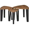 Image de Homcom - Ensemble De 3 Tables Basses Gigognes Encastrables Style Industriel Piètements Métal Noir En Épingle Plateaux Aspect Bois De Noyer