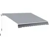 Image de Outsunny Store banne manuel rtractable 395 x 245 cm store exterieur terrasse avec manivelle, angle rglable 45¡ã-85¡ã, aluminium et polyester 280 g/m?, protection UV, auvent de terrasse, gris