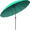 Image de Outsunny Parasol droit parasol de jardin inclinable rond avec 18 baleines manivelle m?t en mtal fibre de verre ? 2,5 m polyester haute densit vert