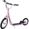 Image de HOMCOM Trottinette patinette Enfant à partir de 5 Ans Grands pneus Guidon réglable poignées Freins et béquille Acier Rose