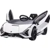 Image de HOMCOM Voiture électrique Enfants de Sport Véhicule électrique Lamborghini Sian 12 V - V. Max. 5 Km/h avec Télécommande 2,4G Effets sonores + Lumineux Blanc