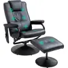 Image de HOMCOM Fauteuil de Massage et Relaxation électrique pivotant inclinable avec Repose-Pied revêtement synthétique Noir