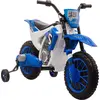 Image de HOMCOM Moto Cross électrique Enfant 3 à 5 Ans 12 V 3-8 Km/h avec roulettes latérales Amovibles dim. 106,5L x 51,5l x 68H cm Bleu