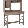 Image de HOMCOM Bureau avec rangement bureau bibliothèque bureau en bois moderne avec étagères et grand plateau pour petits espaces bureau à domicile chambre à coucher, 105 x 50 x 137,5 cm, aspect marron clair