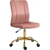Image de Vinsetto Chaise de bureau design contemporain fauteuil pivotant 360° ergonomique dossier incurvé hauteur réglable revêtement velours 56 x 60 x 102 cm rose et doré