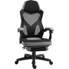 Image de Vinsetto Chaise de bureau fauteuil gaming hauteur réglable dossier roulettes pivotantes repose-pied tissu en maille 58L x 63l x 112-122H cm gris noir