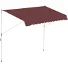 Image de Outsunny Store banne Manuel rtractable 3L x 1,5l m Auvent Tlscopique sans Per?age Inclinaison et Hauteur rglable Installation Rapide mtal alu Polyester Anti-UV bordeaux