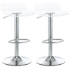Image de HOMCOM Lot de 2 tabourets de bar design contemporain assise acrylique et piètement métal - pivotant 360° - hauteur réglable avec repose-pieds - transparent