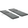 Image de Outsunny Lot de 2 Matelas pour Chaise Longue transat Bain de Soleil avec Sangles d'attache pour Jardin MATELAS UNIQUEMENT dim.196L x 55l cm Gris fonc