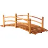 Image de Outsunny Pont de Jardin en Bois Décoration du Jardin dim. 185L x 72l x 58H cm avec Balustrade - Bois de Sapin - Orange
