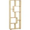 Image de Homcom   Bibliothèque Zig Zag En Panneaux De Particules E1   Dimensions 70x24x178cm   8 Espaces De Rangement   Stabilité Optimale Avec Pieds Antidérapants