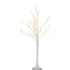 Image de HOMCOM Arbre lumineux LED - décoration lumineuse blanc chaud - 72 LEDs - usage intérieur - 120 cm - décoration de noël chambre maison blanc