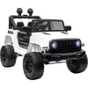 Image de HOMCOM Voiture électrique Enfant Propulsion arrière 12 V 5 Km/h Max. télécommande Incluse Effets Lumineux sonores dim. 100L x 65l x 72H cm Blanc