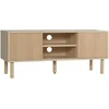 Image de HOMCOM Meuble TV support TV pour télévision jusqu'à 50 pouces 2 portes coulissantes et 2 niches avec passe-câbles - 115 x 40 x 49 cm