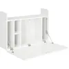 Image de HOMCOM Bureau suspendu table murale table d'ordinateur murale et tablette rabattable avec rangements - 77 x 20 x 51 cm
