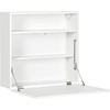 Image de HOMCOM Bureau suspendu bureau mural avec tablette rabattable et 3 compartiments - 64 x 20 x 60 cm - blanc