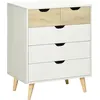 Image de HOMCOM Commode 5 tiroirs meuble de rangement 4 pieds biseautés - 60 x 40 x 77,5 cm