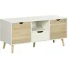 Image de HOMCOM Meuble TV Banc TV Buffet bas Meuble de rangement sur pied avec 2 placards en Bois pour Chambre Salon 110 x 40 x 50 cm