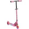 Image de HOMCOM Trottinette pour enfants de 3 à 7 ans pliable roues lumineuses en PU, 12 LED, musique, hauteur guidon réglable sur 4 niveaux, frein à friction, rose