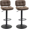 Image de HOMCOM Lot de 2 tabourets de bar Vintage capitonné - pivotant, réglable - repose-pied - revêtement synthétique marron effet vieilli