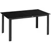 Image de Outsunny Table de jardin rectangulaire en aluminium et plateau en verre trempé - 6 personnes - 150 x 90 x 74 cm - noir