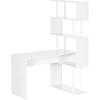 Image de HOMCOM Bureau d'angle avec étagères de rangement Bureau Informatique Design Contemporain en Forme de L étagères en Bois 120 x 80 x 176 cm Blanc