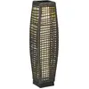 Image de Outsunny Lampe poser luminaire LED de jardin solaire en rsine tresse imitation rotin - 21 x 21 x 78 cm gris
