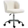 Image de HOMCOM Chaise de bureau design - hauteur réglable, pivotante - piètement acier chromé revêtement effet laine bouclée