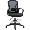 Image de Vinsetto Fauteuil de bureau chaise de bureau assise haute réglable dim. 59L x 65l x 109-124H cm pivotant 360° maille respirante noir