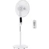Image de HOMCOM Ventilateur sur pied puissant 50 W, ventilateur réglable en hauteur 118-138 cm, télécommande, 5 pales de 40 cm, 3 modes et 3 vitesses, oscillation 85° et minuterie, blanc