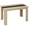 Image de HOMCOM Table à manger rectangulaire pour 4 à 6 personnes, table de cuisine, 120 x 69 x 75 cm, style moderne, pieds triangulaires plus stable, chêne et noir