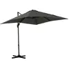 Image de Outsunny Parasol déporté carré inclinable manivelle avec pied en métal dim. 2,5L x 2,5l m alu. polyester haute densité gris