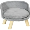 Image de PawHut Canapé lit panier pour chien design scandinave coussin moelleux amovible pieds en bois Ø 40,5 x 33H cm gris