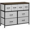 Image de HOMCOM Commode 8 tiroirs meuble de rangement tiroir en tissu pliant - structure acier noir - 100 x 30 x 78 cm