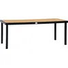 Image de Outsunny Table manger de jardin pour 8 personnes, table de jardin extrieure en aluminium, pour patio, terrasse, 190 x 90 x 74 cm, bois naturel