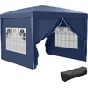 Image de Outsunny Tonnelle de jardin extérieure tente de réception barnum pop-up pliant 3 x 3 m 4 parois amovibles + sac de transport bleu