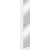 Image de kleankin Meuble colonne de salle de bain pivotant meuble de rangement colonne pour salle de bain avec miroir - 6 étagères - 36 x 36 x 171 cm blanc