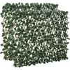 Image de Outsunny Haie artificielle feuilles murale brise-vue 2 panneaux longueur ajustable 295 x 70 cm treillis extensible feuillage réaliste en PE vert