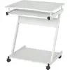 Image de HOMCOM Bureau Informatique Roulant - Bureau Mobile - Table d'ordinateur - Tablette coulissante Clavier + étagère - Blanc