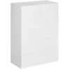 Image de HOMCOM Commode 6 tiroirs, meuble de rangement étroit sans poignées, style moderne, commode pour chambre à coucher, salon, couloir, 80 x 39 x 115 cm, blanc