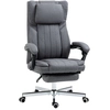 Image de Vinsetto Chaise bureau fauteuil de bureau chaise ergonomique hauteur réglable dossier inclinable accoudoirs repose-pieds et appui-tête siège de bureau à roulettes pivotantes 65x61x105-113cm gris foncé