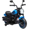 Image de HOMCOM Moto électrique pour enfants, 3 km/h, 6V, avec phare LED, charge max. 25 kg, voiture électrique pour enfants, 2 roues d'entraînement, de 18 à 36 mois, avec moteur puissant, bleu