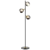 Image de HOMCOM Lampadaire sur pied salon en métal avec 3 abat-jours globe métal chromé 40W Ø 36 x 162H cm noir et gris