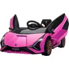 Image de HOMCOM Voiture électrique Enfants de Sport Véhicule électrique Lamborghini Sian 12 V - V. Max. 5 Km/h avec Télécommande 2,4G Effets sonores + Lumineux Rose