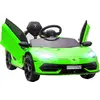 Image de HOMCOM Voiture électrique pour enfants, licence Lamborghini Aventador SVJ, 12V avec portes papillon, télécommande LED, musique, USB, vitesse 3-5 Km/H, vert