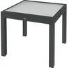 Image de Table extensible de jardin grande taille Dimensions : 160 L x 80 l x 75 H cm Aluminium gris foncé Plateau en verre trempé transparent Aosom