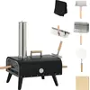 Image de Outsunny Four à pizza extérieur au feu de bois avec pelle à pizza, pierre de 30 cm et couvercle étanche - transportable, pieds pliables cheminée amovible pour jardin, terrasse, camping