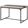 Image de HOMCOM Table de salle à manger table de cuisine pour 6 personnes, style industriel en métal noir et bois, dim. 120L x 89l x 75,5H cm
